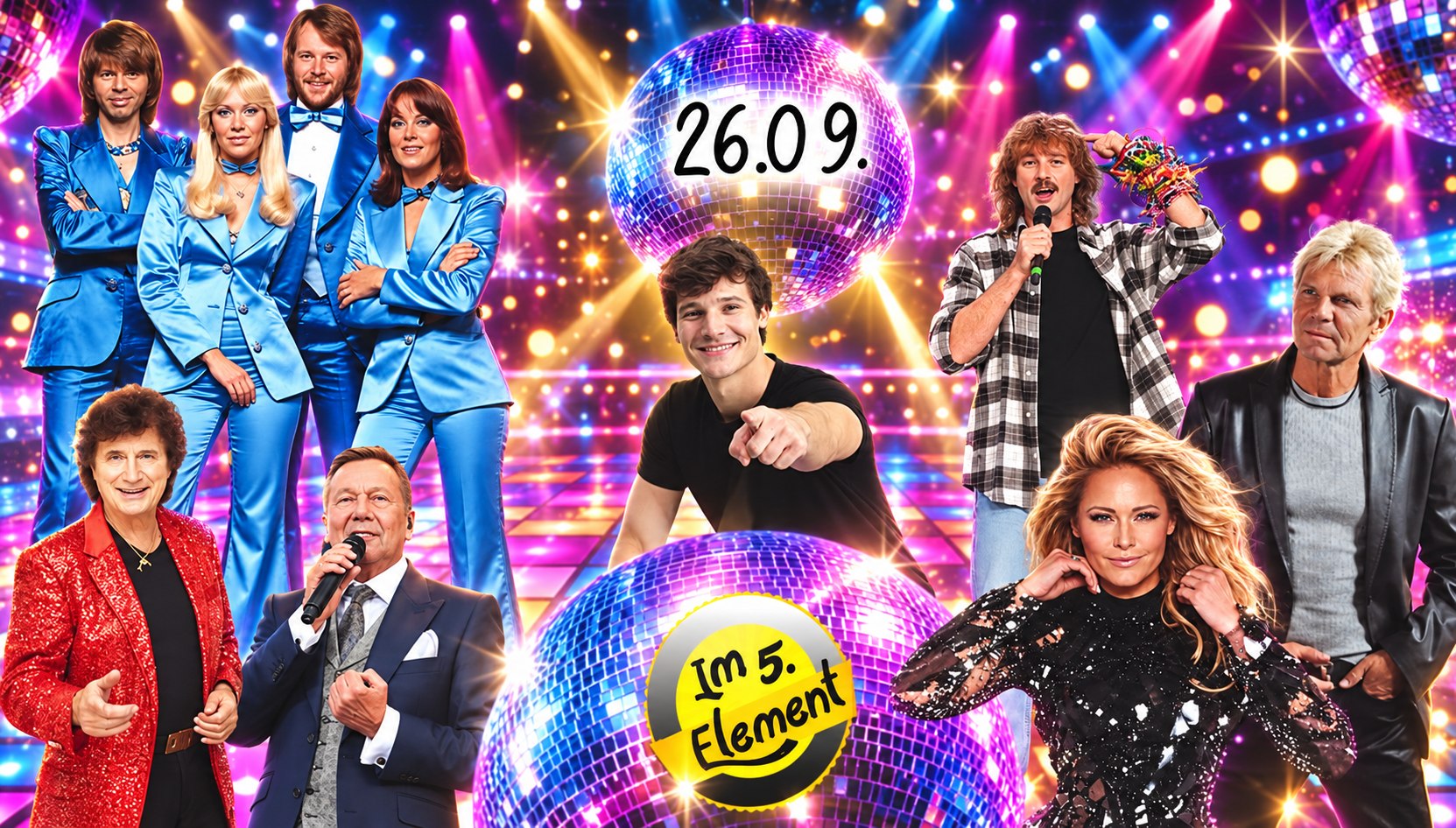 𝗜𝗺 𝟱. 𝗘𝗹𝗲𝗺𝗲𝗻𝘁 mit der großen Schlager-Runde von 00 - 01 Uhr und vielen kleinen🎉